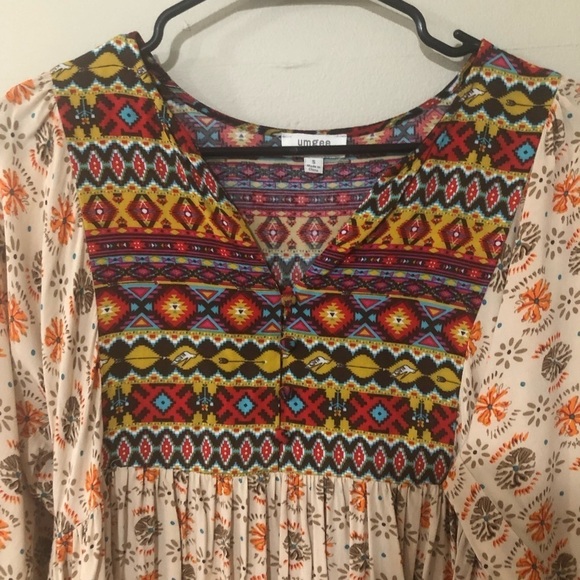Umgee Free Spirit Swing Dress SZ S - Picture 5 of 10